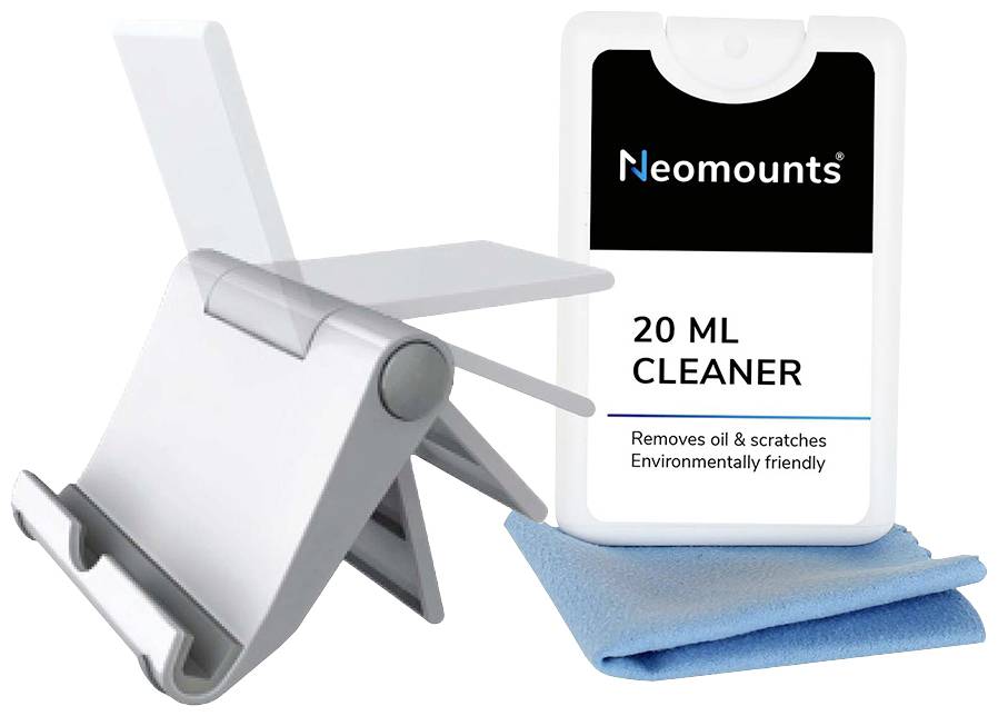 Neomounts 20-ML-čistilo s krpo in stojalom. Odstrani olje in praske, okolju prijazno.