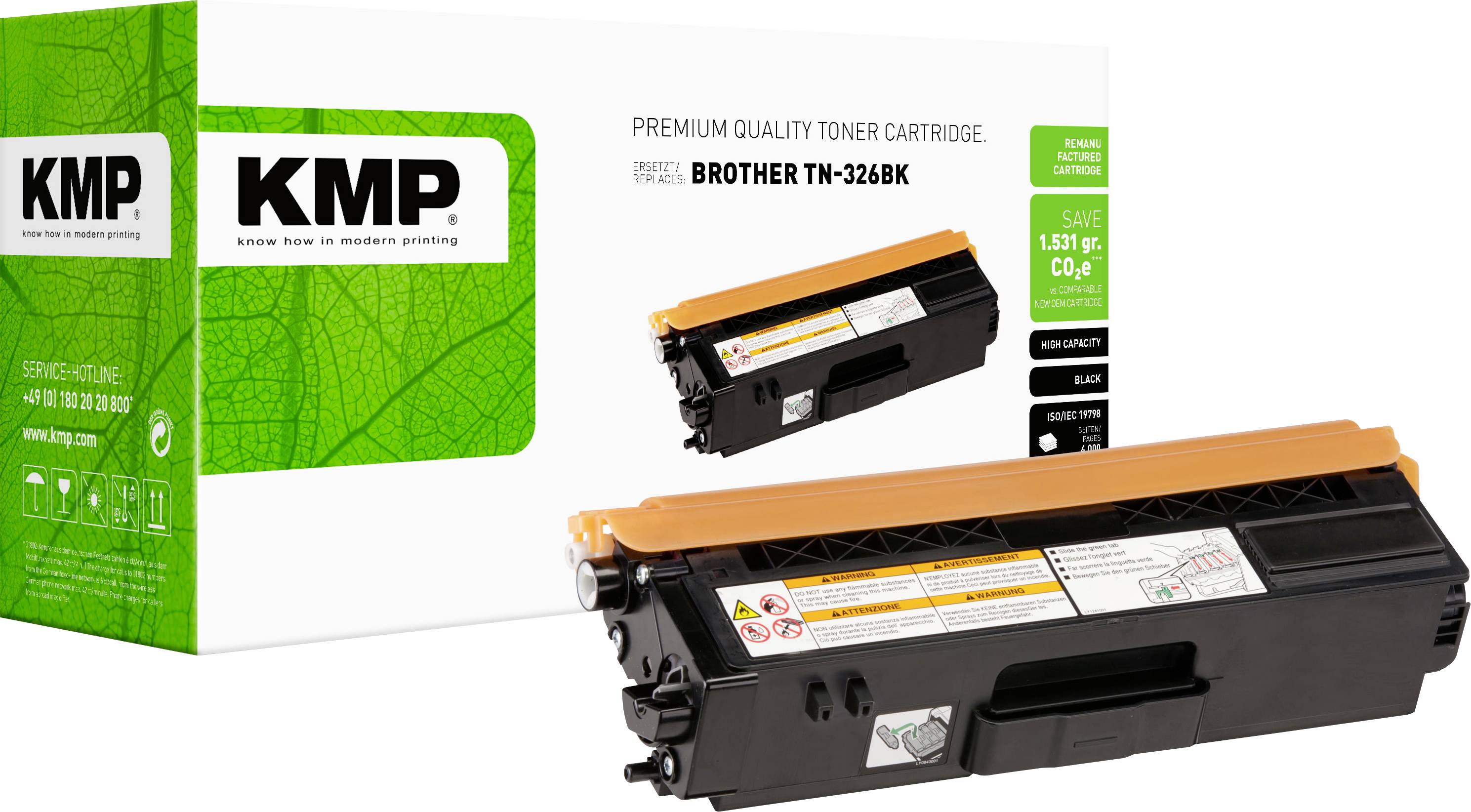 KMP kartuša s tonerjem zamenjava Brother TN-326BK, TN326BK kompatibilnost črna 4000 Strani B-T61