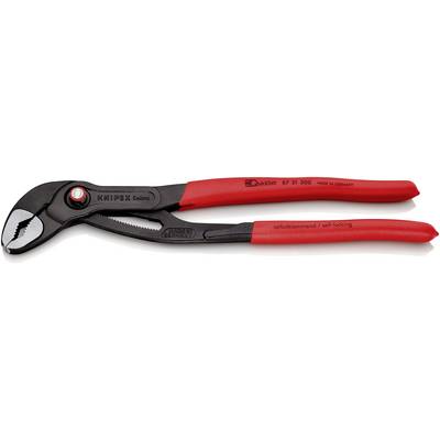 Rdeče klešče znamke Knipex, model 87 01 300, izdelane v Nemčiji, samosponske, s sivimi prijemnimi čeljustmi.