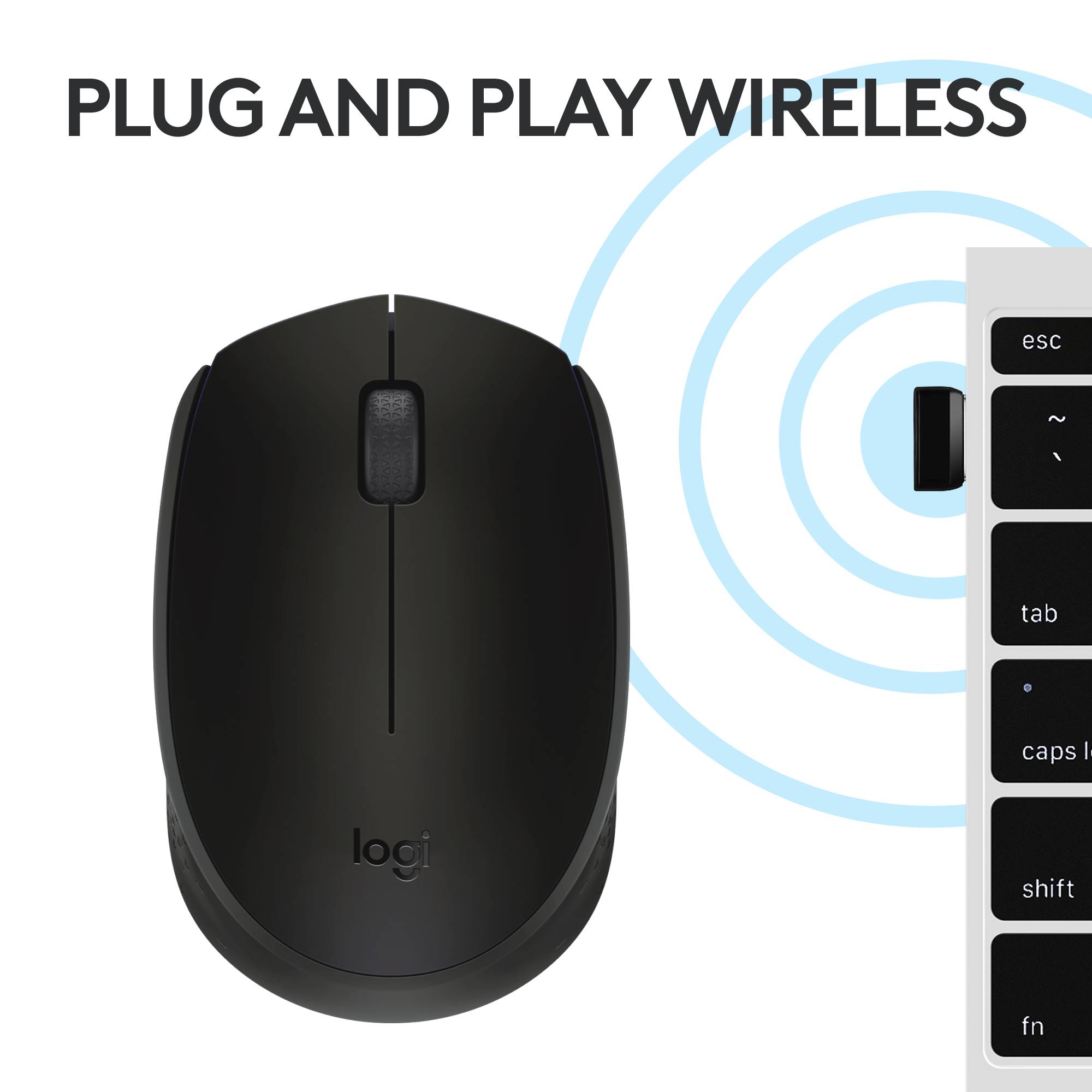 Logitech M171 miška brezžično, brezžično optični črna, siva 3 Tipke 1000 dpi-5