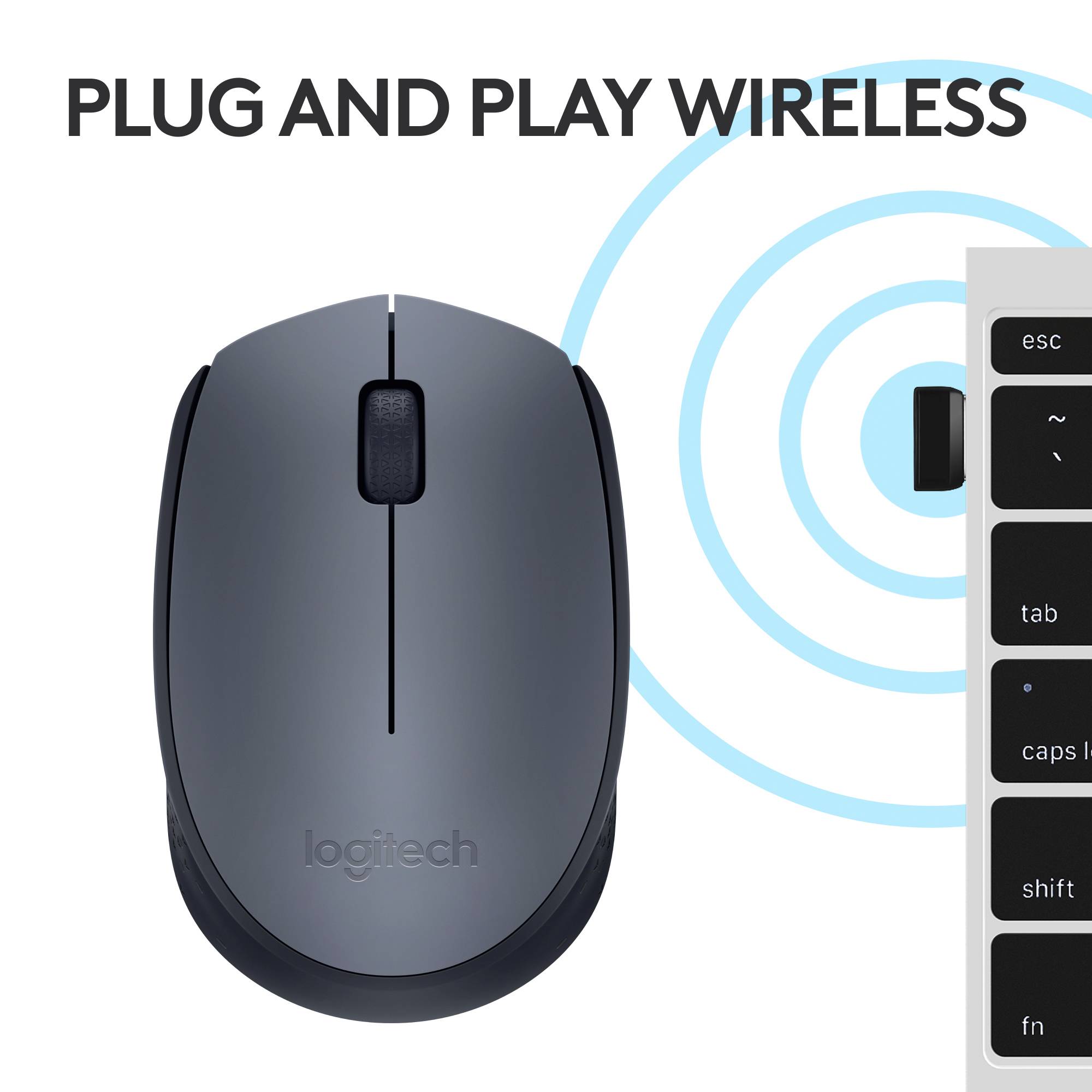 Logitech M170 miška brezžično optični siva, črna 3 Tipke 1000 dpi-5