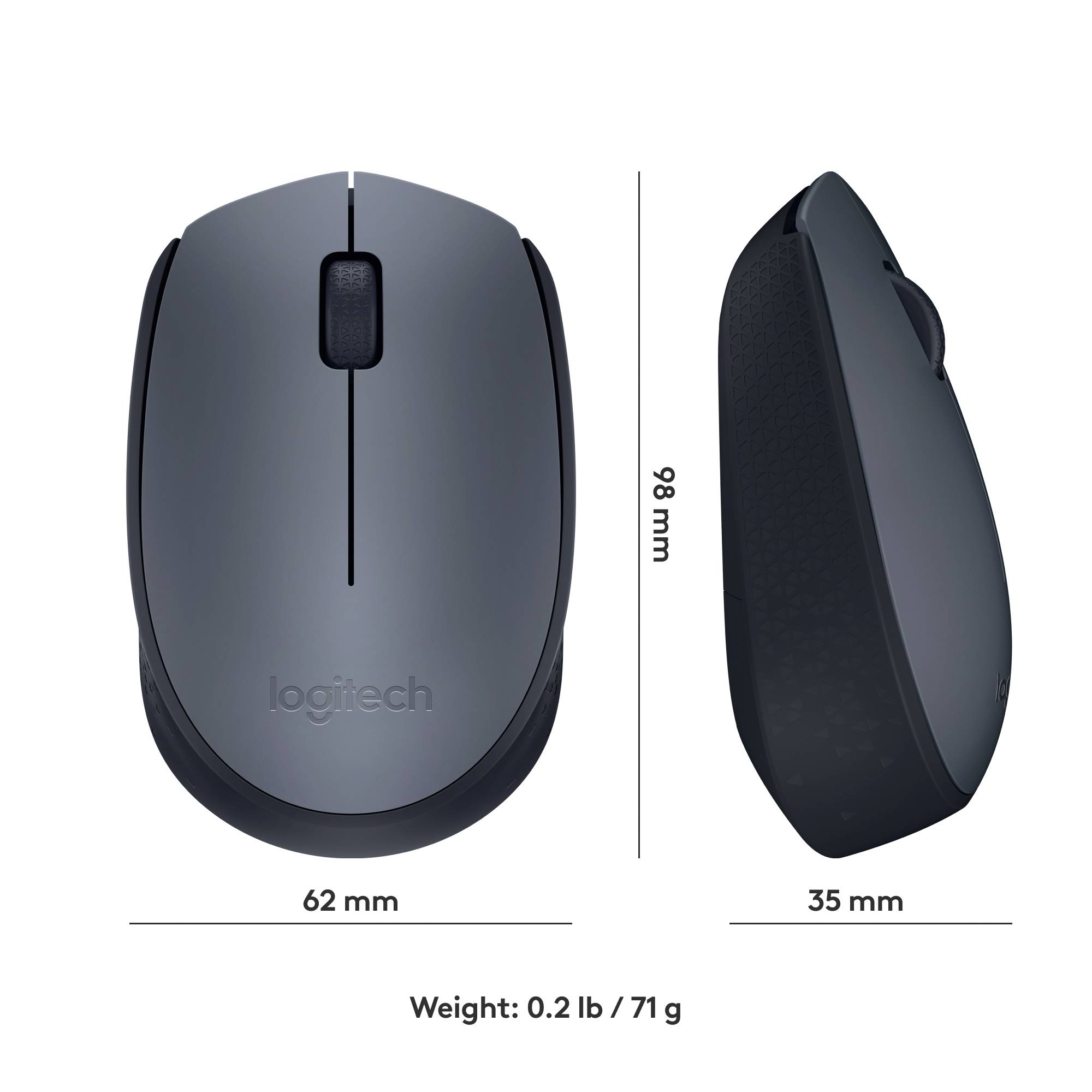 Logitech M170 miška brezžično optični siva, črna 3 Tipke 1000 dpi-7