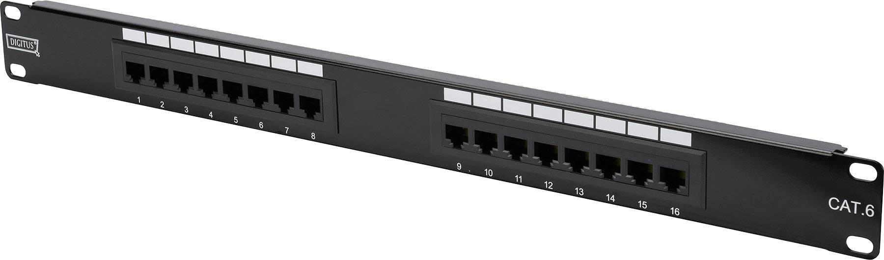 16 Port Omrežna povezovalna plošča (patchpanel) Digitus DN-91616U CAT 6 1 HE