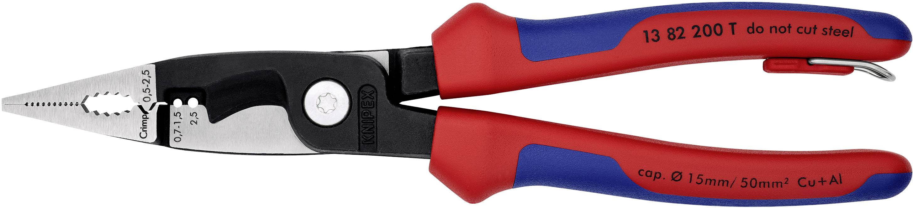 Multifunkcijsko luščilno orodje, primeren za tulce 0.5 do 2.5 mm Knipex 13 82 200 T