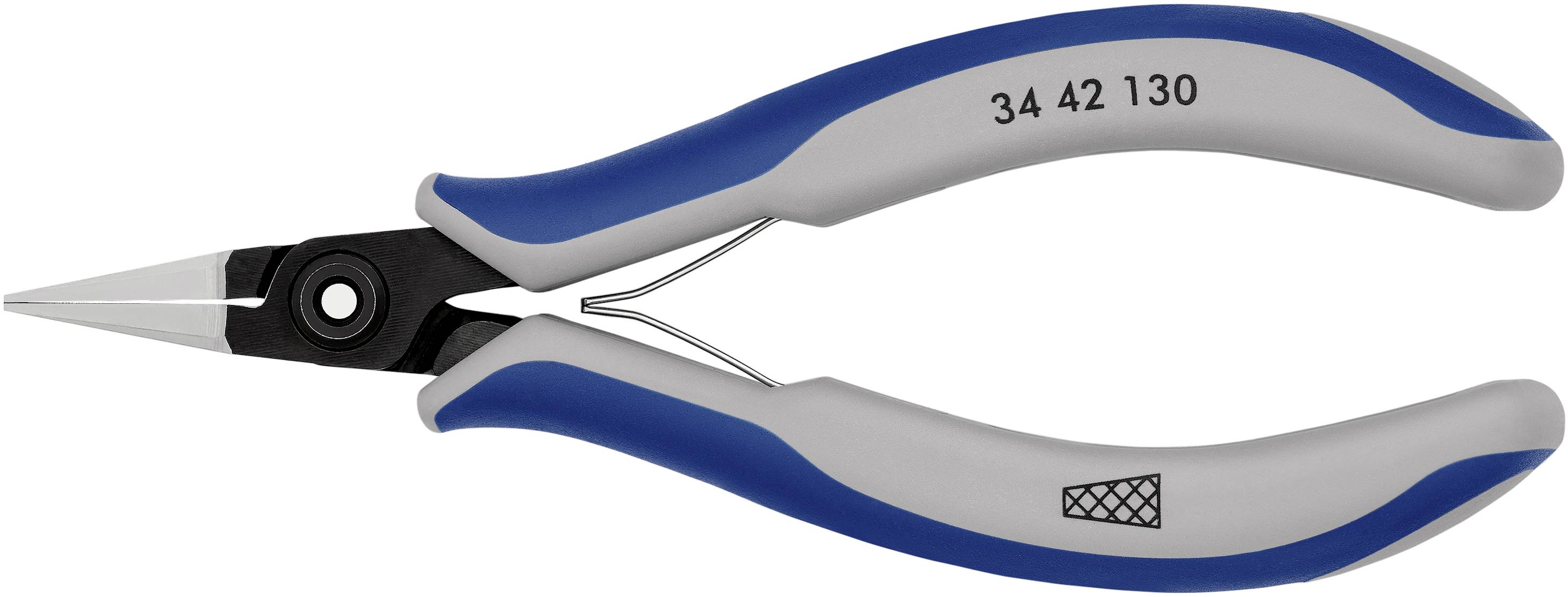 Stranski rezalnik z modrimi in sivimi ročaji, verjetno namenjen rezanju žic ali kablov.