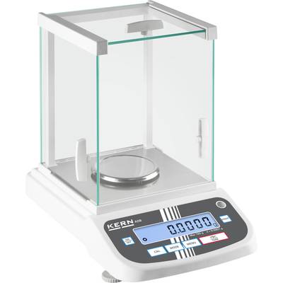 Precizna tehtnica s stekleno komoro, digitalnim zaslonom in tipkami za kalibracijo, način delovanja in tariranje. Model 'KERN ADB'.