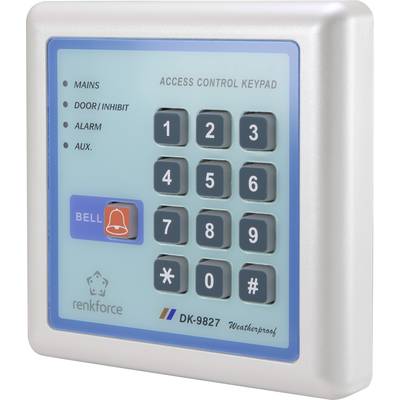 Renkforce 1582598 digitalna kodna ključavnica, površinska montaža, komplet, 12 V, IP65, z osvetljeno tipkovnico