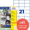 Avery-Zweckform 3652-10 70 x 42.3 mm papir bela 210 kos permanentno univerzalna etiketa tinto, laserski, kopiranje 10 List DIN A4