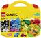 LEGO Classic kovček z barvnimi gradniki za ustvarjalno gradnjo, primeren za otroke od 4 do 99 let. Vsebuje gradbene ideje.