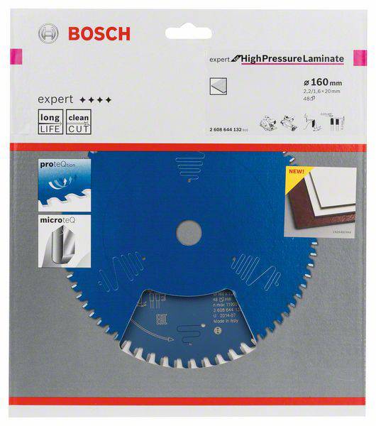 'Boschevo rezilo žage za visokotlačni laminat, premer 160 mm, dolgo življenje in čist rez, primerno za obdelavo lesa.'