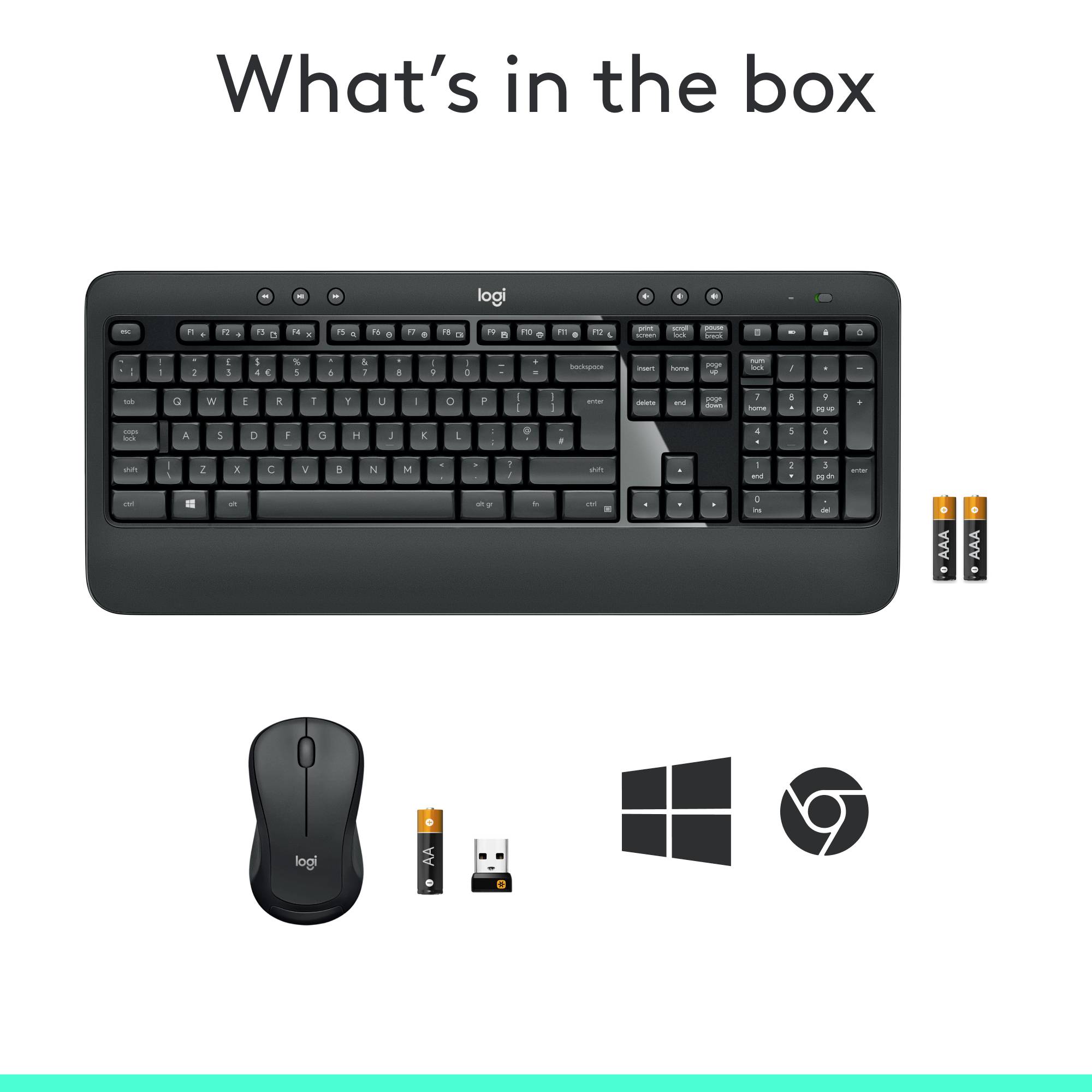 Logitech MK540 Advanced brezžično tipkovnica, set miške naslon za dlani nemčija, qwertz črna-9