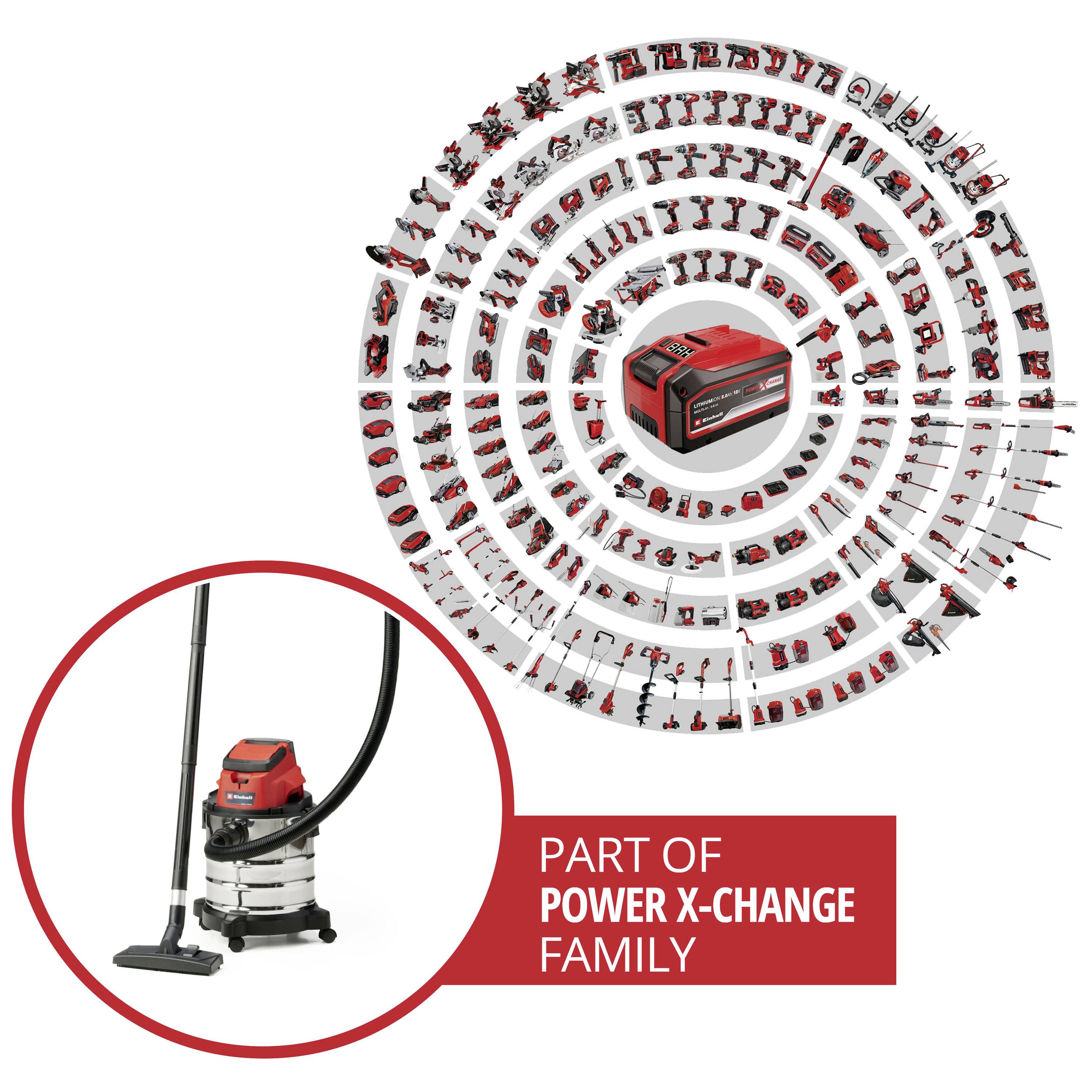 Einhell Power X-Change TC-VC 18/20 Li S-Solo 2347130 mokro/suhi sesalnik 20 l brez baterije, brez polnilnika-3