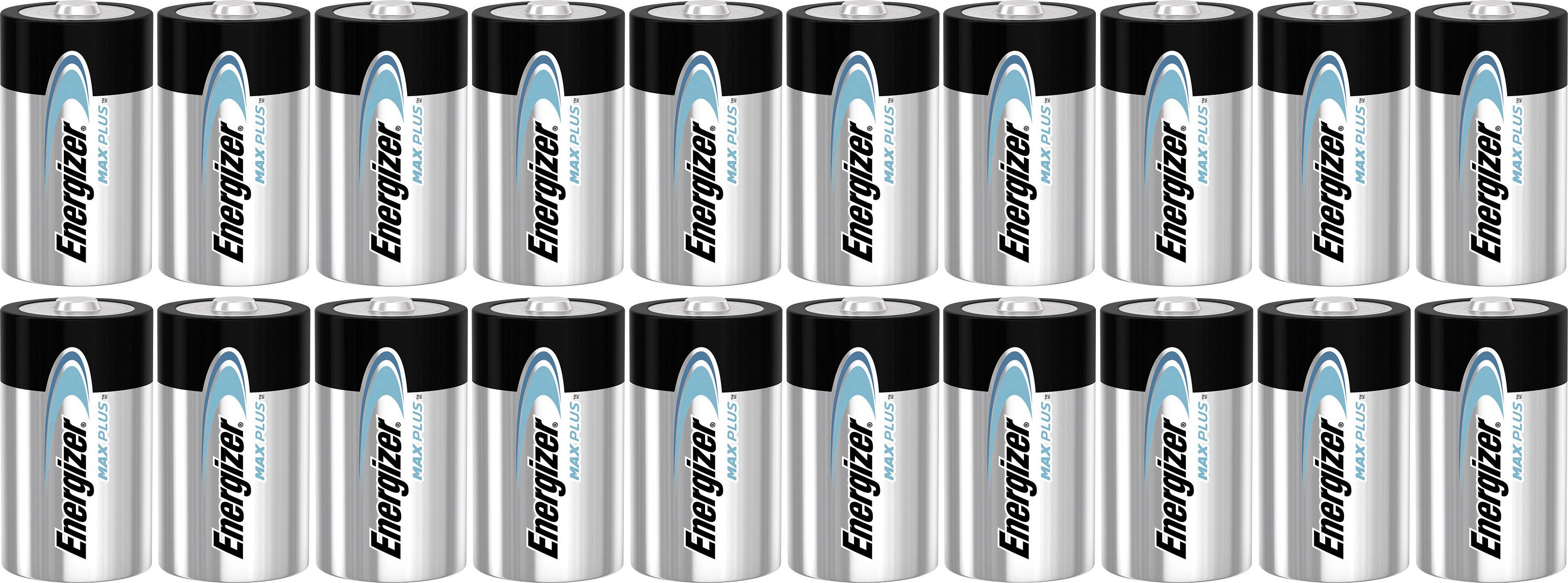Štiri vrste baterij Energizer Max so razporejene na beli podlagi.