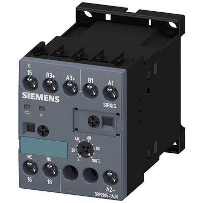 Siemensov kontaktor 3RP2005-1AA30 z več priključki in krmilnikom, ki se uporablja v električnih vezjih za nadzor električnih tokokrogov.