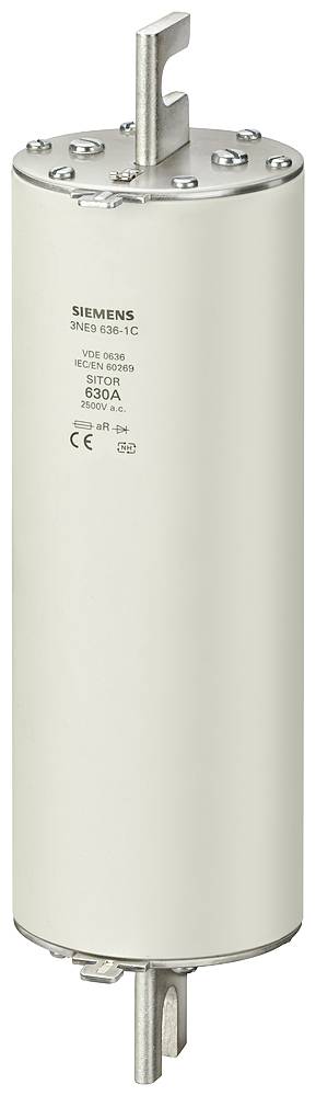Cilindrični Siemensov element, označen z '800A 690V', za električne aplikacije.