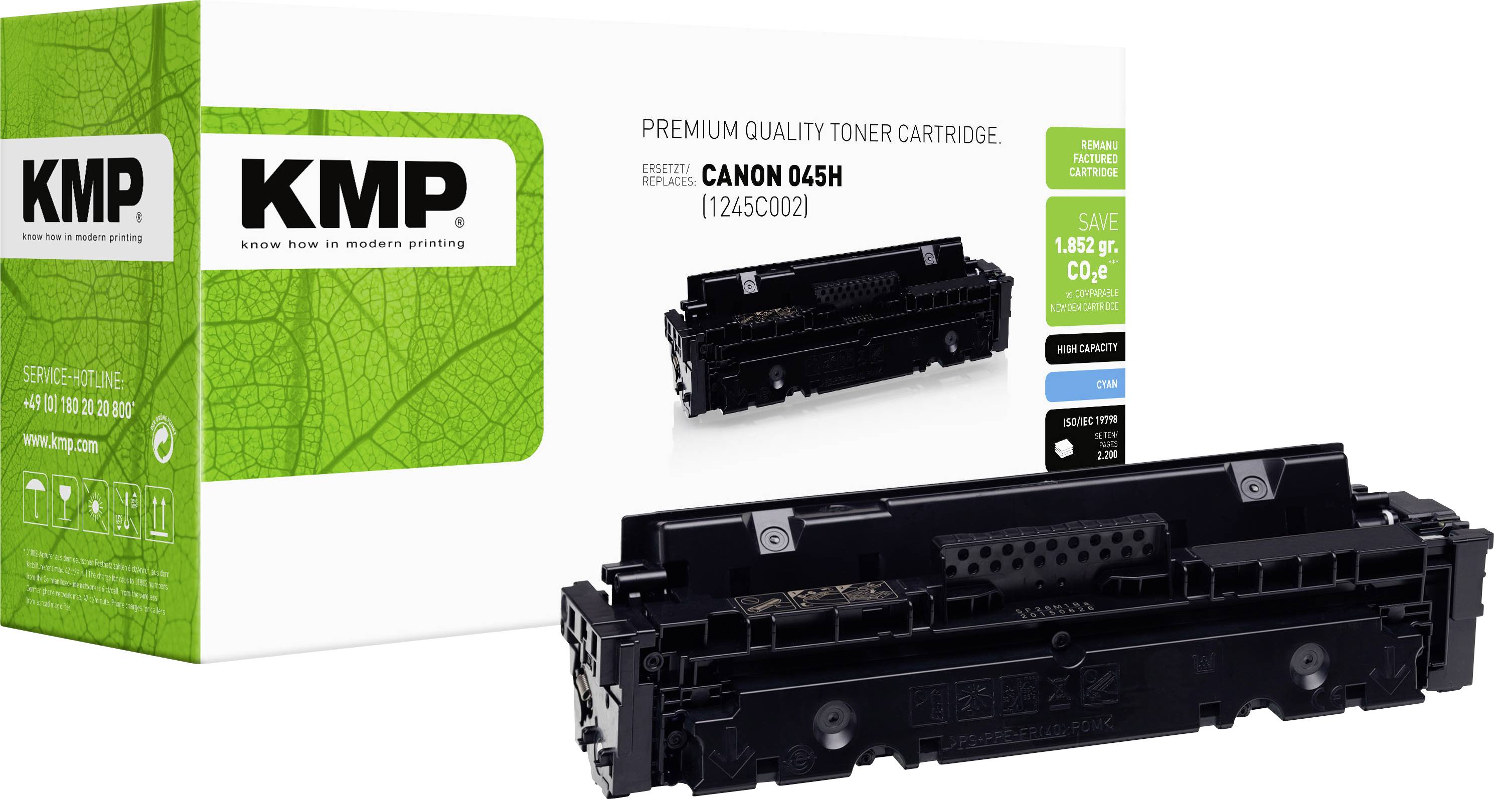 KMP kartuša s tonerjem zamenjava Canon 045H kompatibilnost cianova 2200 Strani C-T40CX