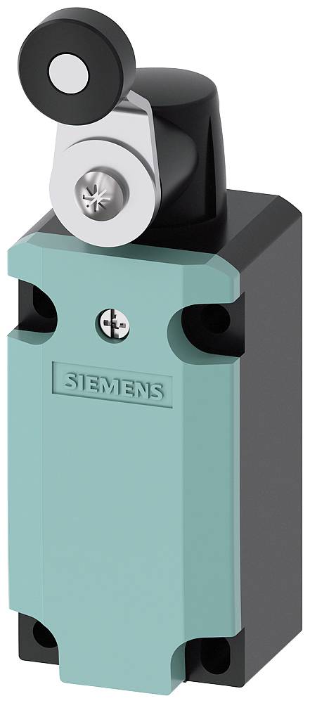 Siemensov indukcijski senzor, pravokoten in dvobarven, moder in črn, s srebrnim pritrdilnim mestom zgoraj.
