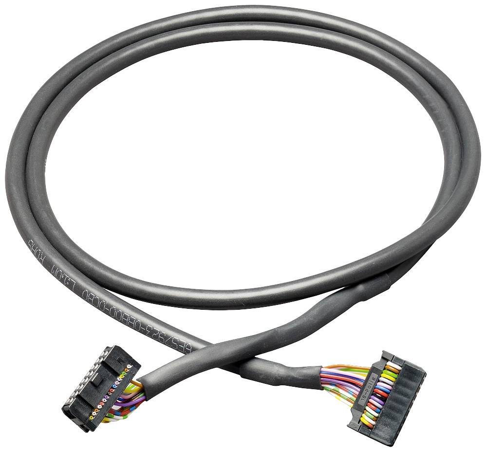 Okrogel, črn kabel z večbarvnimi žicami na priključnem vtikaču.