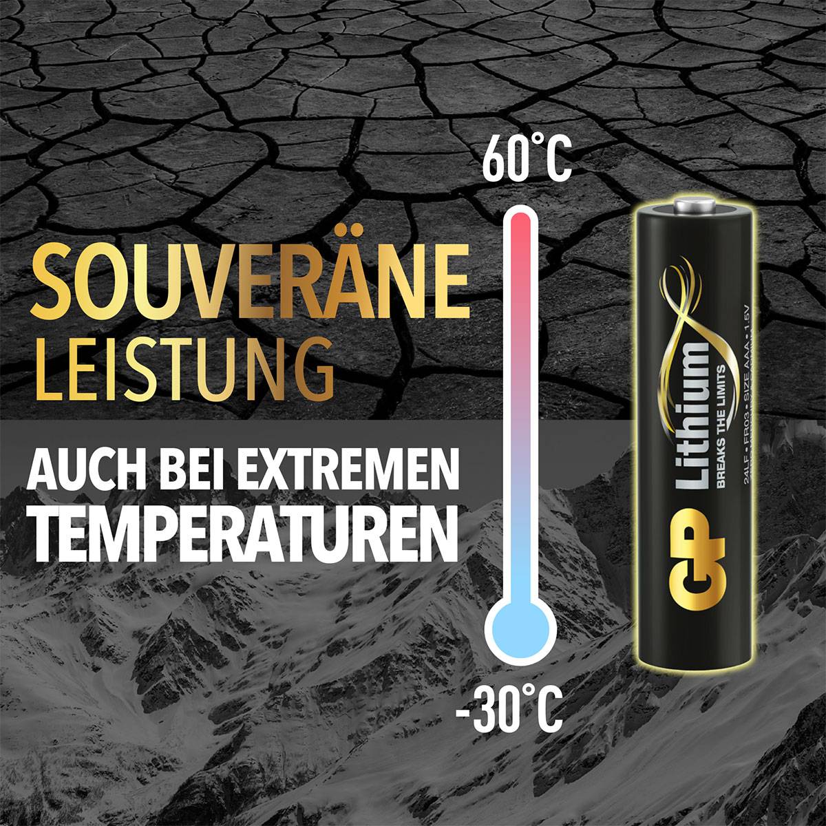 Litij-baterija ponuja suvereno zmogljivost pri ekstremnih temperaturah od -30°C do 60°C.
