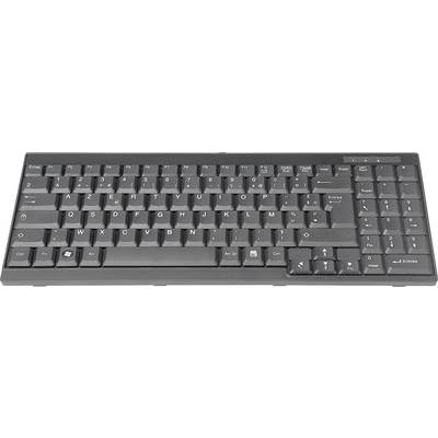 Črna QWERTY-tipkovnica z numerično tipkovnico, prikazuje razporeditev tipk in posebne tipke.