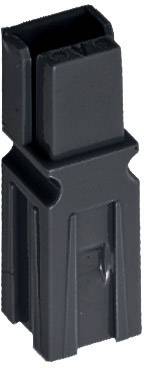 Črn plastični adapter pravokotnega prereza z natančnim dizajnom. Namenjen mehanskem povezovanju komponent.