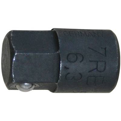 Kovinski adapter z napisom 'Germany' in '7RB 6.3'. Zavit dizajn, verjetno del orodja ali strojne povezave.