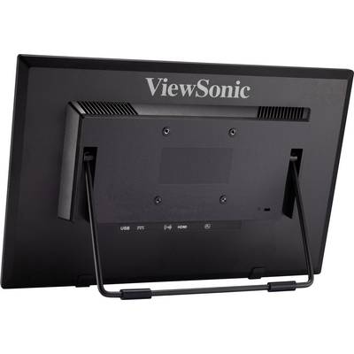 Pogled zadnje strani monitorja ViewSonic, prikazuje priključke za USB, HDMI in druge vmesnike.