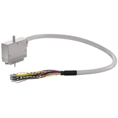 Siv kabelski snop z več barvnimi žicami in kovinskim priključkom, primeren za elektronske povezave in prenos signalov.