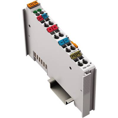 Elektronski modul z večbarvnimi priključki in napisi 'PEPE', '24V', '0V' na sprednji strani.