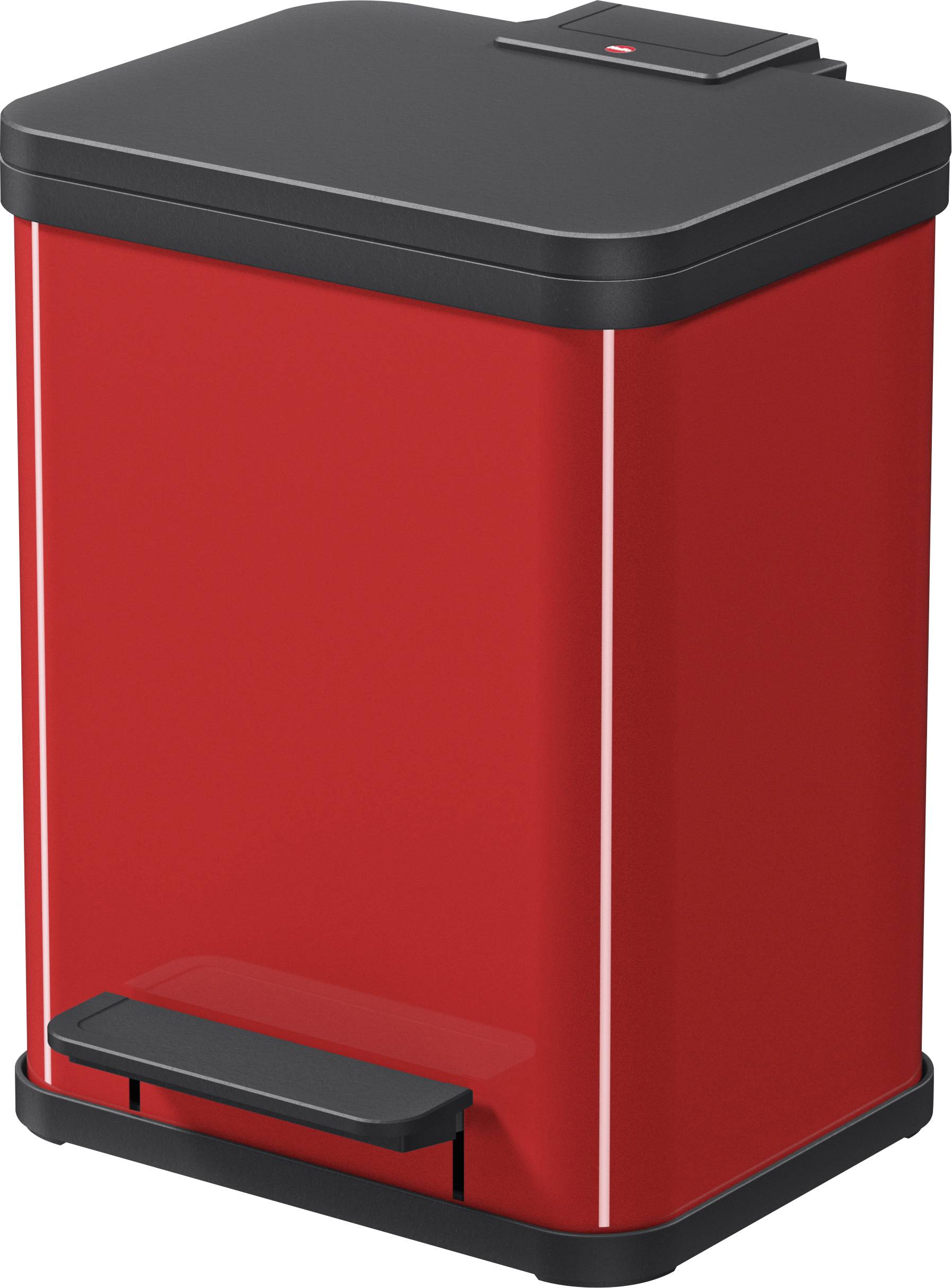 Hailo Öko duo plus M 0622-240 zabojnik za pločevinke 18 l jeklena pločevina (Š x V x G) 320 x 430 x 330 mm rdeča, črna nožni pedalni mehanizem 1 kos