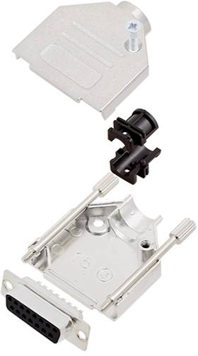 TRU COMPONENTS TCDTZK15DMSK 7709580 D-Sub vtičnica - komplet 180 ° Število pinov: 15 spajkalni nastavek 1 kos
