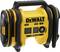 Prenosni zračni kompresor Dewalt 18V Li-Ion, rumeno-črne barve, z digitalnim zaslonom in upravljalnimi tipkami, fleksibilno cevjo.