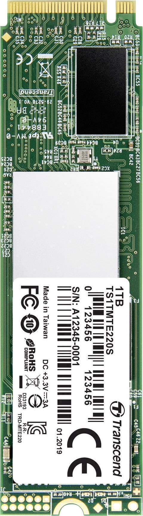 Transcend 220S 1 TB notranji M.2 PCIe NVMe SSD 2280 M.2 NVMe PCIe 3.0 x4 trgovina na drobno TS1TMTE220S