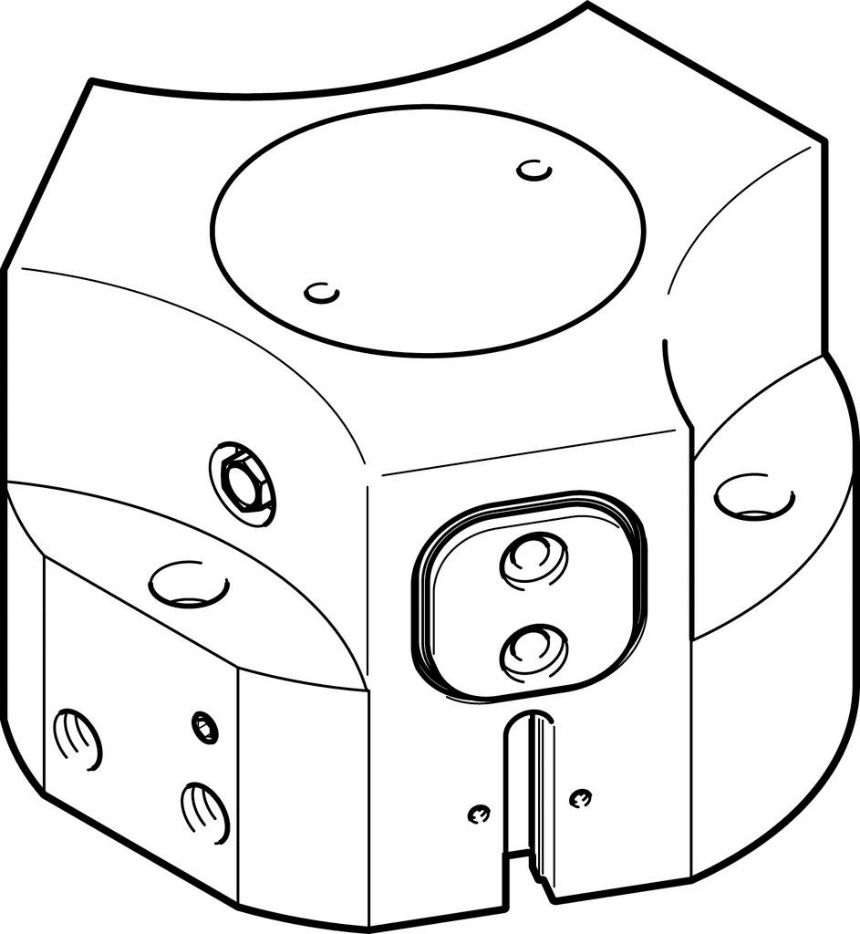 FESTO 1163046 HGDD-63-A tritočkovno prijemalo Material ohišja: gnetna aluminijeva zlitina 1 kos