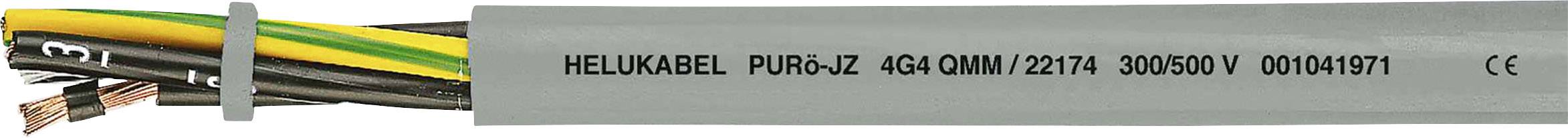 Kabel z večimi bakrenimi žilami in oznako 'HELUKABEL, PVC 4x2,5, 300/500 V', ki predstavlja električni priključni kabel.