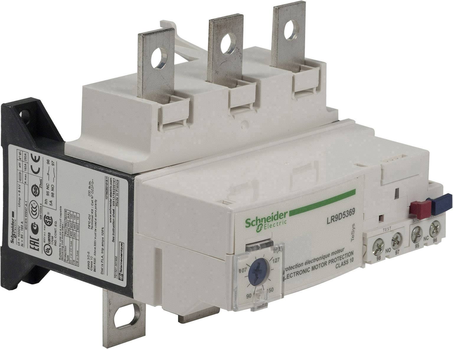 Zaščita blagovne znamke Schneider Electric s priključnimi sponkami in oznakami za uporabo v električni krmilni opremi.