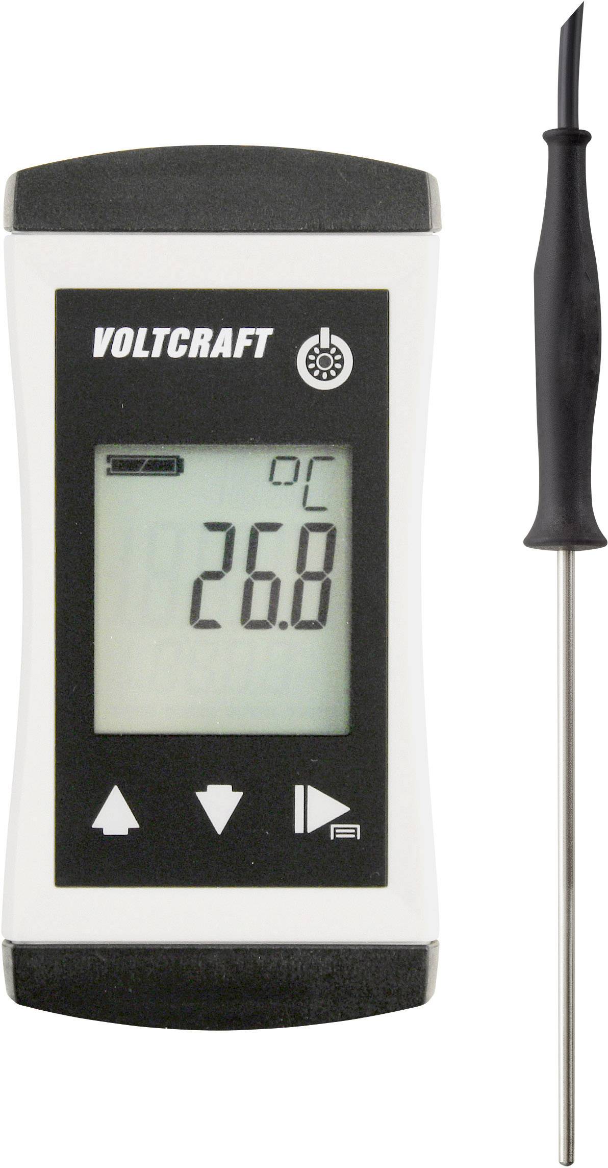 Digitalni termometer z zaslonom, ki prikazuje '26,8 °C', in priključeno kovinsko sondo za merjenje temperature.