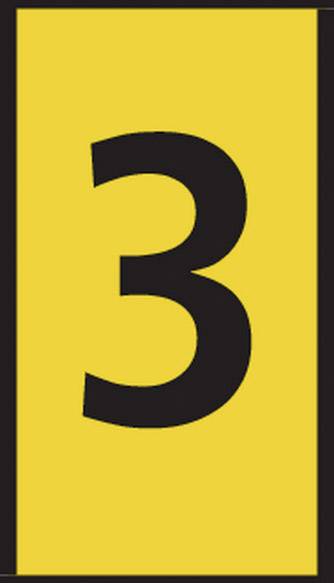 Velika črna številka '3' pred rumenim ozadjem.