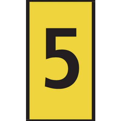 Rumeno znamenje z veliko črno številko '5' na sredini.