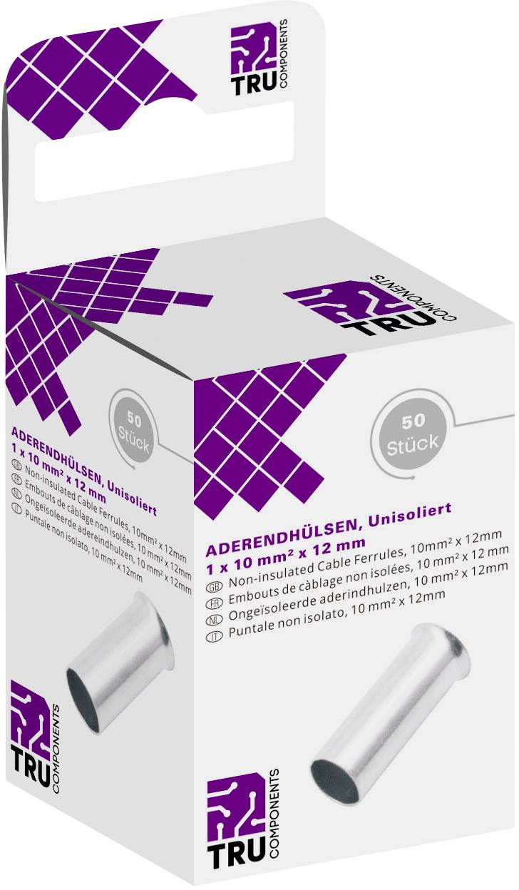 TRU COMPONENTS T1904C128 votlice 10 mm² neizoliran srebrna 50 kos