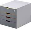 Durable VARICOLOR 4 SAFE - 7606 760627 predalnik siva DIN A4, DIN C4, pregibna, pismo Število predalov: 4