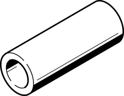 Preprosta črno-bela risba votlega valja, nagnjenega v stran.