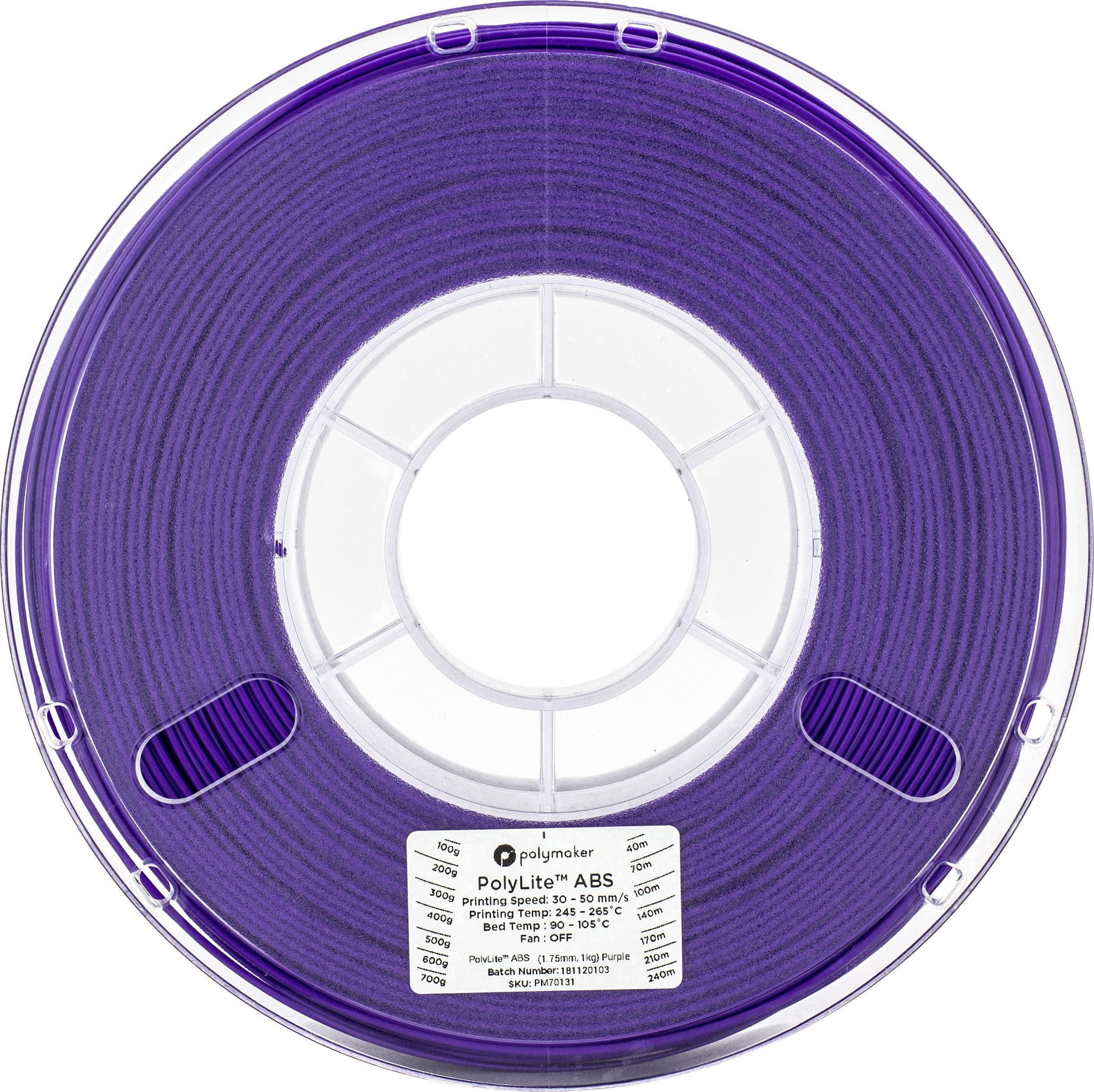 Polymaker 70172 6938936701729 3D tiskalnik filament ABS 2.85 mm 1 kg vijolična PolyLite 1 kos