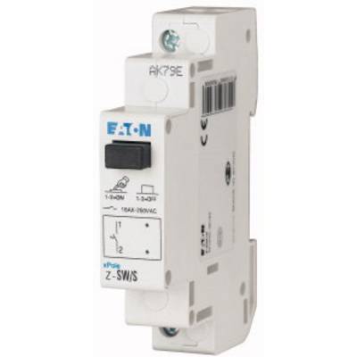Bel zaščitni stikalni odklopnik znamke Eaton, model 'Z-SW/S', namenjen namestitvi v električne razdelilne omarice, z črnim stikalom.