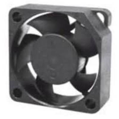 Majhen, črn ventilator z več krili v kvadratni ohišju za prezračevanje ali hlajenje naprav.