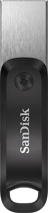 USB ključek SanDisk, črno ohišje s srebrnim pokrovčkom.