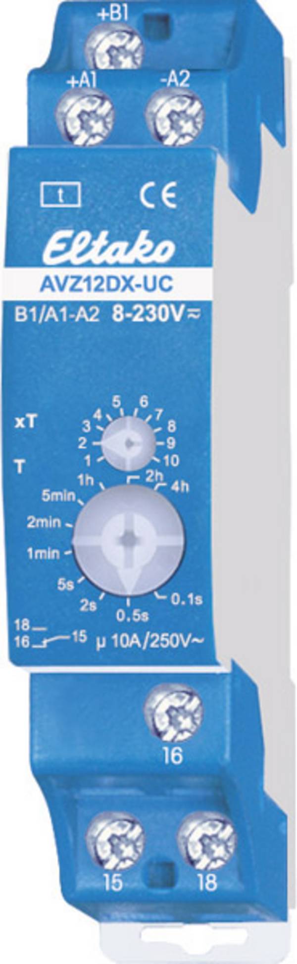 Eltako 23001302 AVZ12DX-UC časovni rele enofunkcijski 230 V 1 kos Časovni razpon: 0.1 s - 40 h 1 menjalo