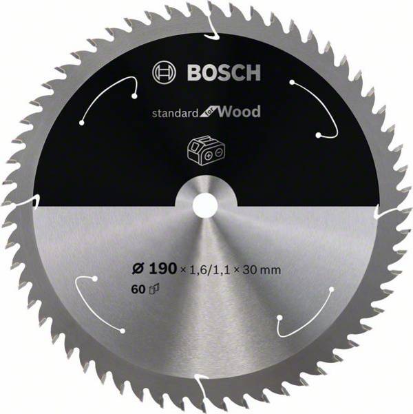 Bosch Accessories 2608837711 2608837711 list za krožno žago iz karbidne trdine 190 x 30 mm Število zobcev (na colo): 60 1 kos