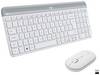 Logitech MK470 Slim brezžično tipkovnica, set miške nemčija, qwertz bela