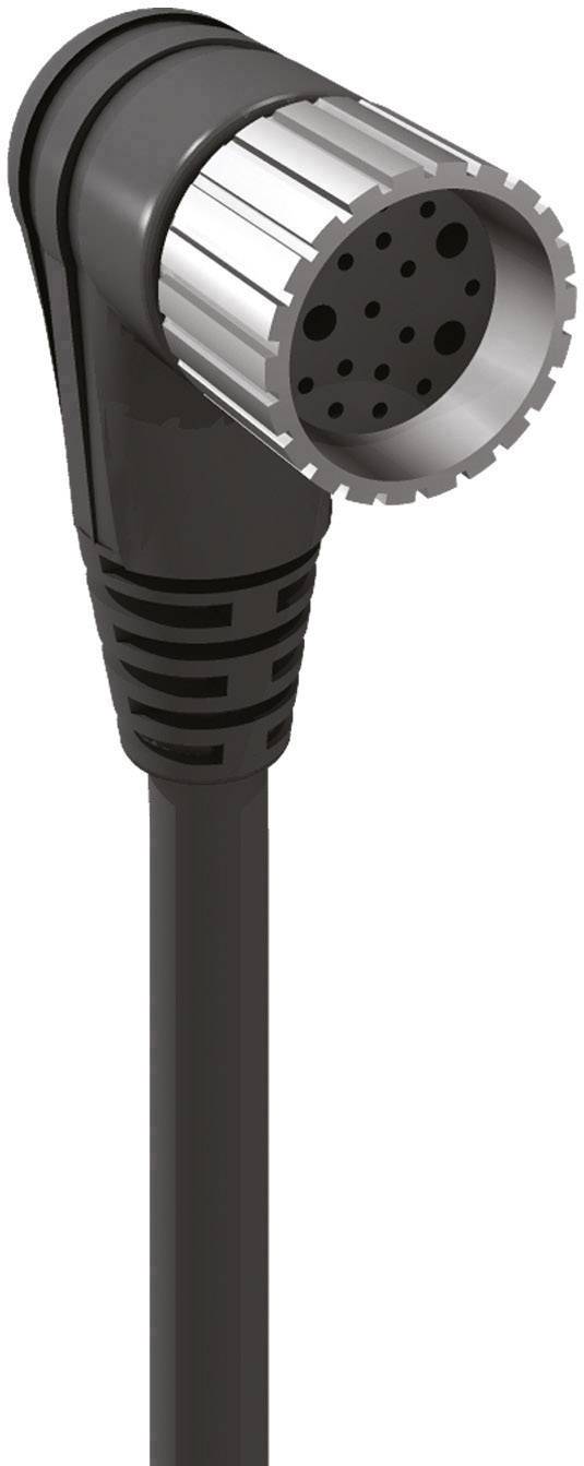 'Okrogel večpolni vtič s črnim kablom, primeren za audio ali elektronske povezave.'